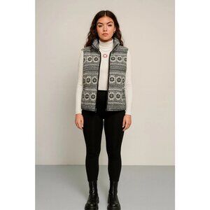 Women's Lands End Fair Isle Puffer Vest SZL